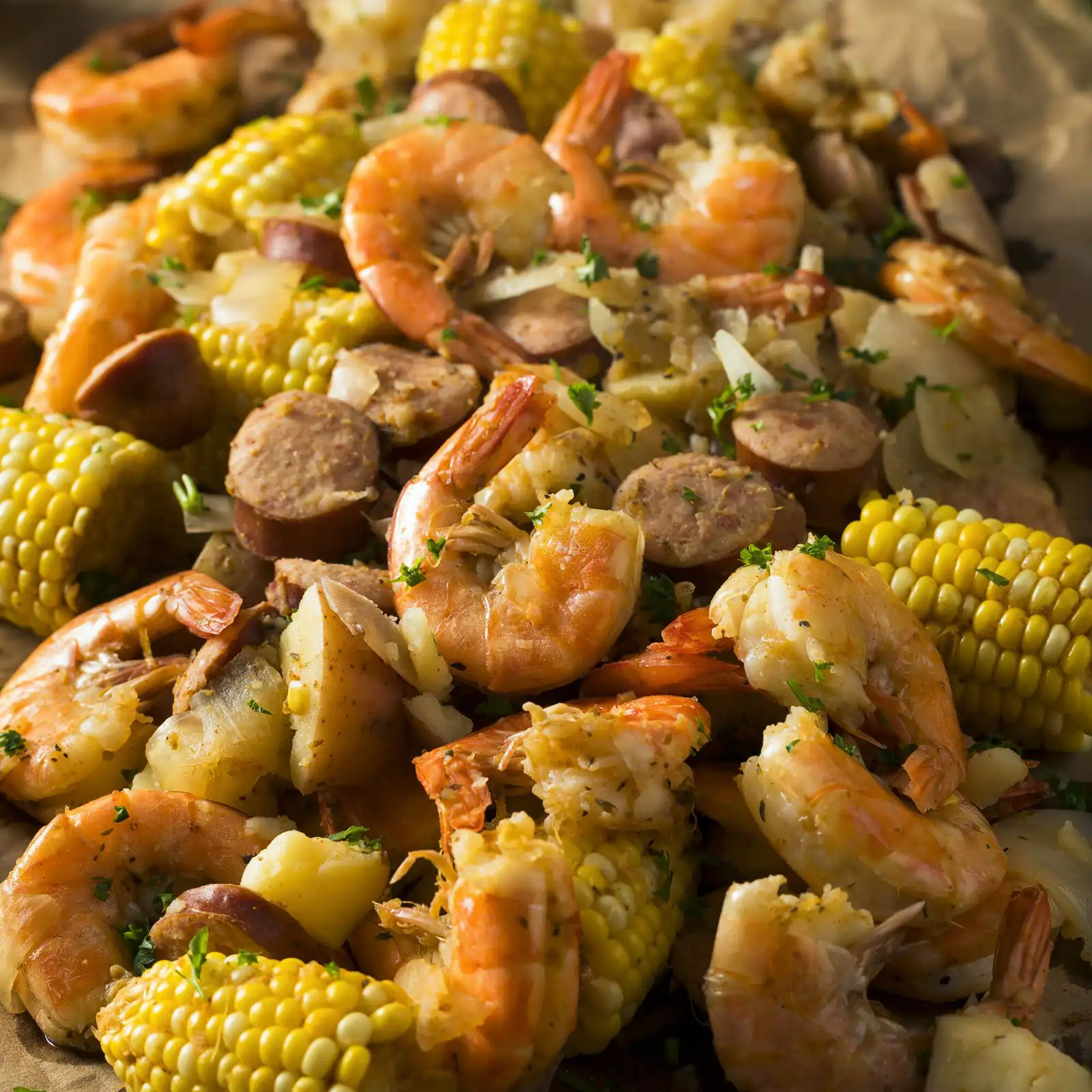 A well-seasoned Low Country Boil in Simmons Bayou, tablet view